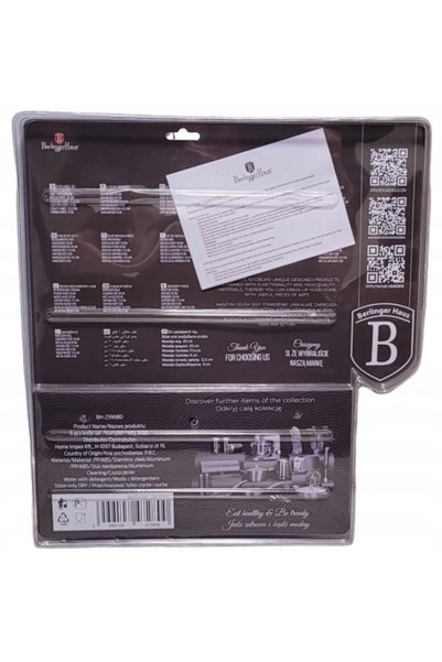 Berlinger Haus Cuțite de bucătărie solide, moderne, seria Carbon Pro, 6 bucăți
