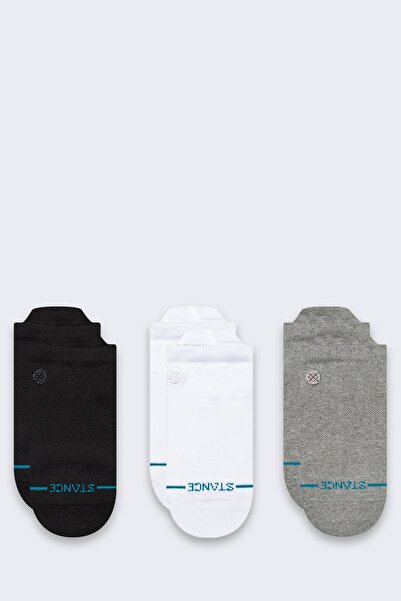 NO BRAND Șosete Stance Icon cu tăietură joasă, pachet de 3 - negru 38-42