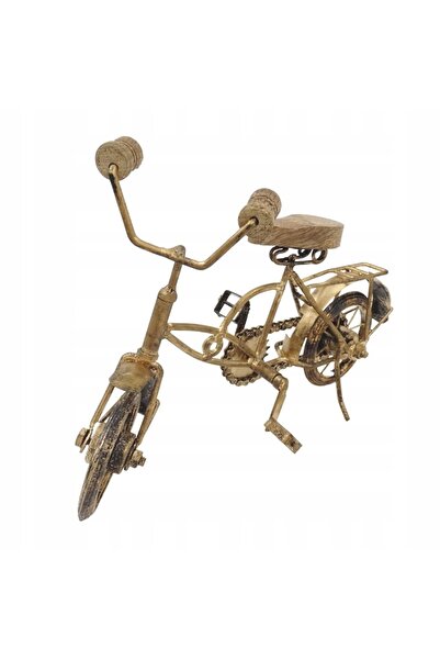 NO BRAND Bicicletă veche - figurină retro din metal și lemn