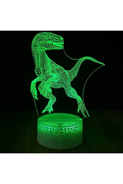 NO BRAND Lampă 3D LED USB Dinozaur, Lampă de veghe, 16 culori + Telecomandă