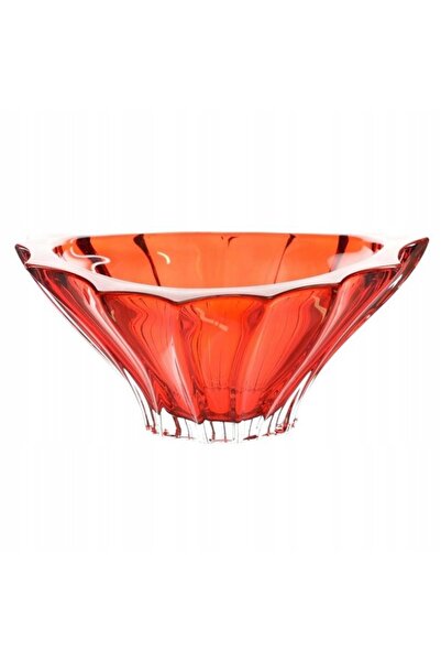 NO BRAND Salaterka cristal Bohemia Plantica Roșu 22cm