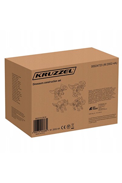 KRUZZEL Set de construcție dinozauri 90 de piese cu șurubelniță