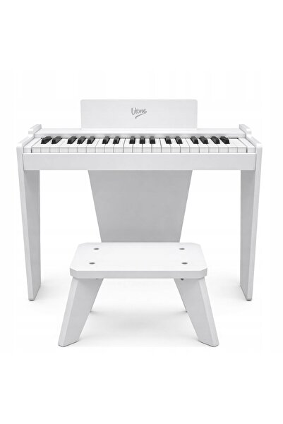 NO BRAND PIANO DIGITAL MINI PENTRU COPII 37 DE CLAVE SCAUN DIFUZOR ALB