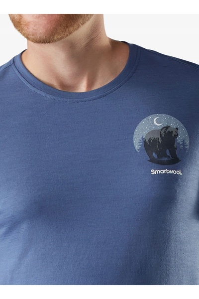 NO BRAND Tricou Smartwool Lunar Bear Active SS Graphic Tee - albastru nightfa...