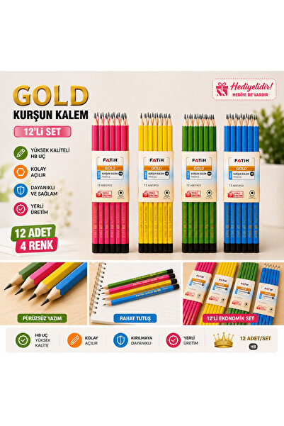 12 li yerli üretim kurşun kalem HB