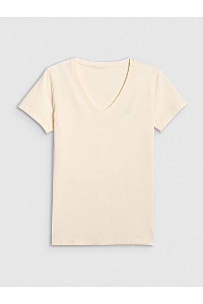 4F Tricou de damă F2969 crem 4FWAW25TTSHF2969 12S MĂRIME XXL