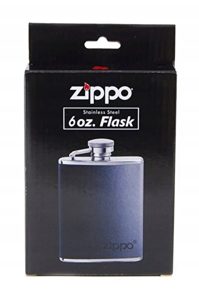 Zippo Piersiówka din oțel, piele neagră, 180ml