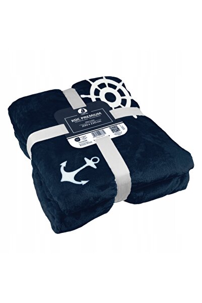 NO BRAND Pătură din fleece 200x220, albastru închis, caldă, moale, PENTRU PER...