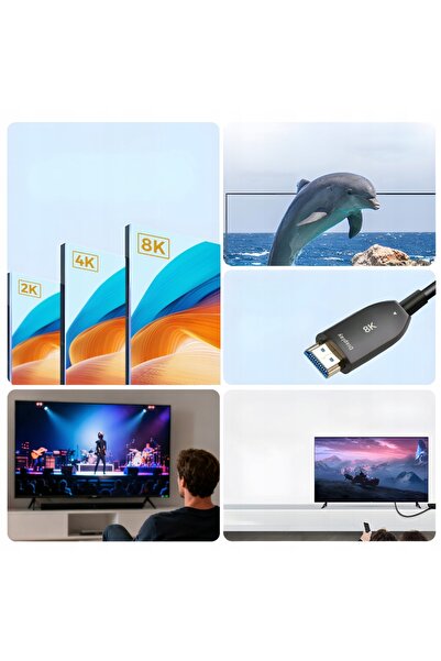 NO BRAND Cablu HDMI AOC 15m optic 8K 48Gbps profesional cu fibră optică