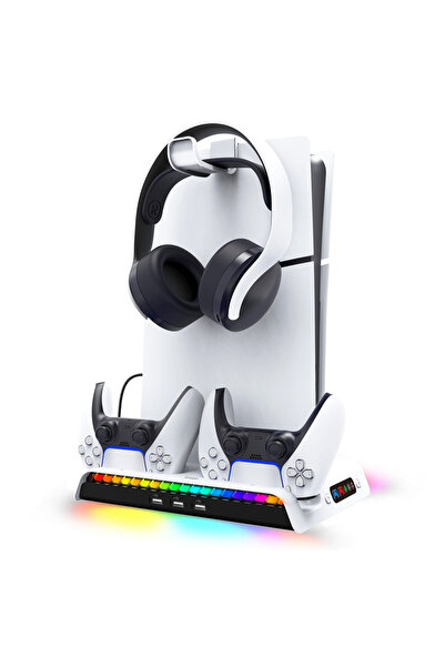NO BRAND Suport de răcire IPega RGB pentru Sony PS5 cu încărcare controlere