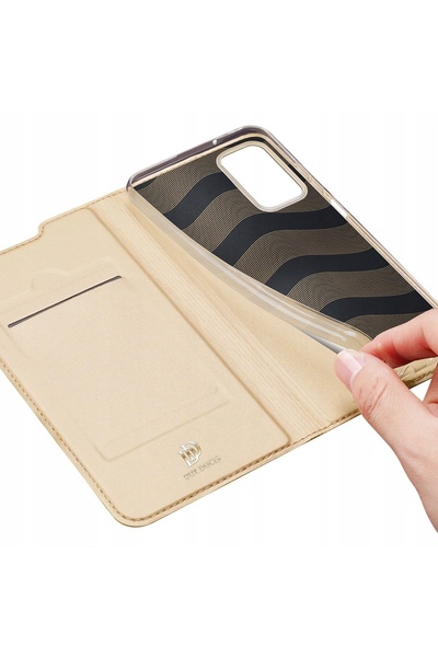 Dux Ducis Husă tip carte Skin Pro pentru Samsung Galaxy A03s, auriu