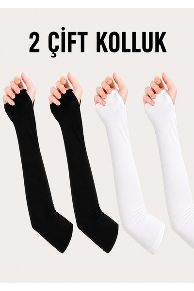 çiğdem eşarp Practical Hijab Sleeves Prayer Sleeves Plain 1 Pair Black 1 Pair...