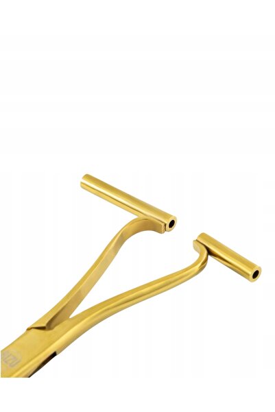 NO BRAND Clește auriu pentru septum, din oțel chirurgical, 16 cm, 1 buc.