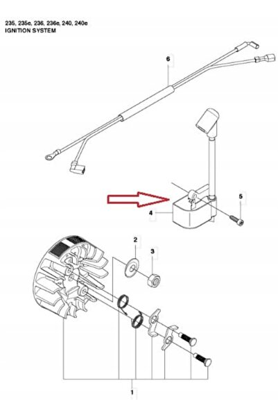 Husqvarna BOBINĂ DE Aprindere 36 41 136 136LE 141 240