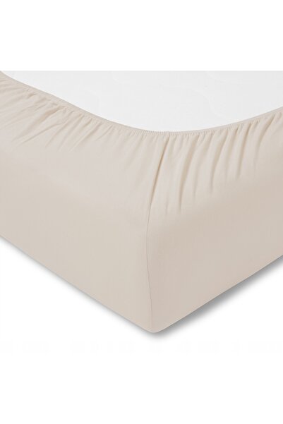 NO BRAND Cearșaf de pat ESTELLA cu elastic din jerseu 200 X 200 CM WZ. 200/BEIGE