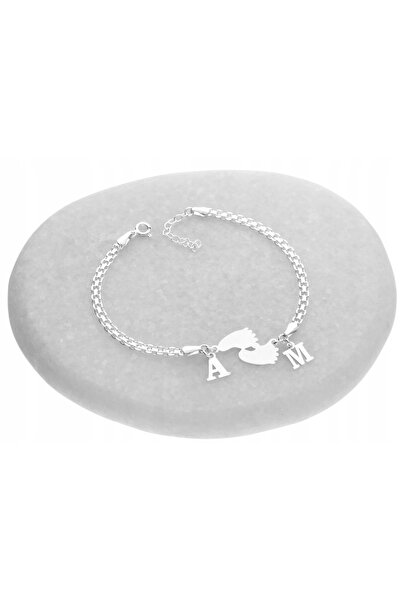 NO BRAND Brățară de argint FEET WITH FEET orice literă GRAWER 925