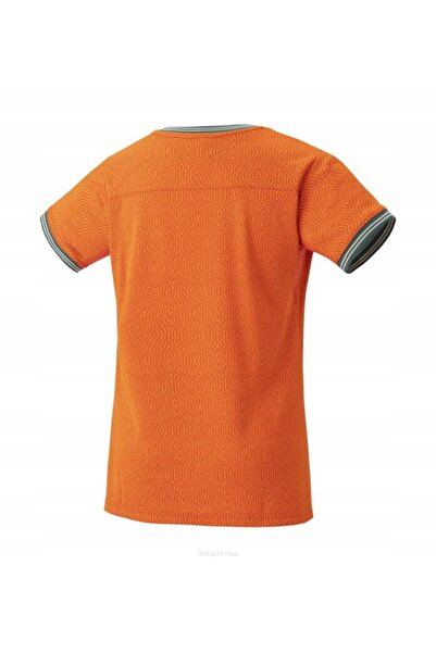YONEX Tricou de tenis cu guler rotund pentru femei, portocaliu RG, XS