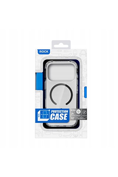 Rock Husă pentru iPhone 17 Pro Max, transparentă cristalină, magnetică, negru...