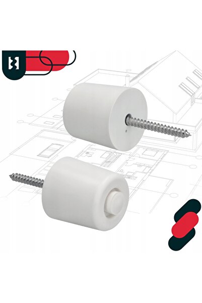 NO BRAND Opritor de ușă din cauciuc alb de 43 MM, set de 10 bucăți