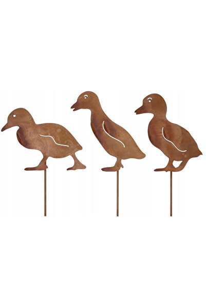 NO BRAND SET DE FIGURINE DE RAȚĂ RUGINITE PENTRU GRĂDINĂ, DE ÎNFIREAT, 5 BUC.