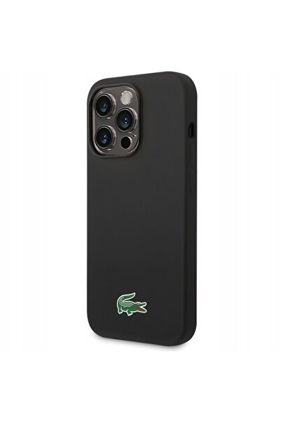 Apple Husă Lacoste iPhone 15 Pro Max 6.7 " neagră din silicon MagSafe