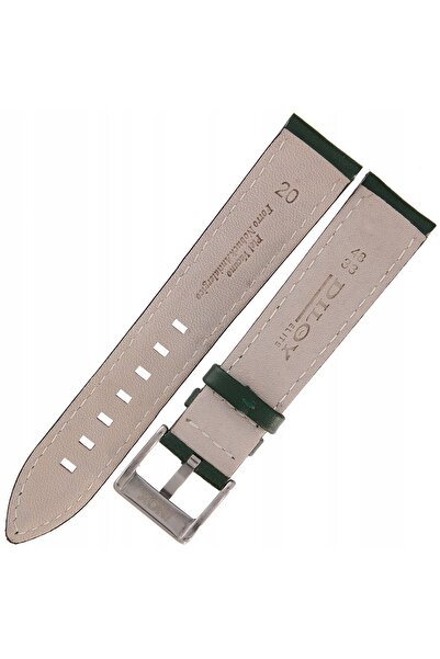 NO BRAND DILOY 330 - VERDE - 20mm - Curea de ceas din piele netedă