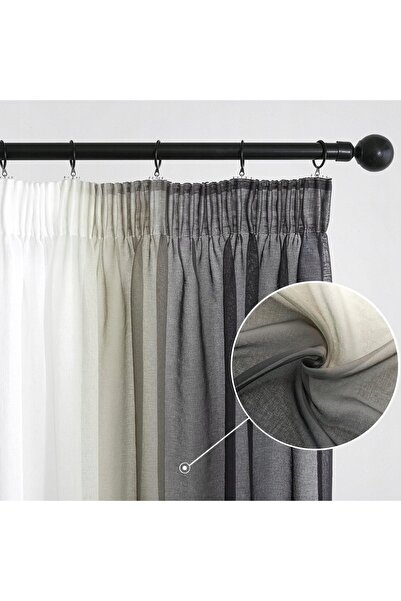 NO BRAND Perdea voal 140x145cm 2 bucăți negru decorativ umbrit OMBRE FRUMOS