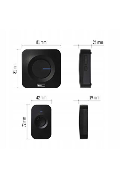 NO BRAND Sonerie wireless cu rază de acțiune de 180m, alimentată cu baterii, ...