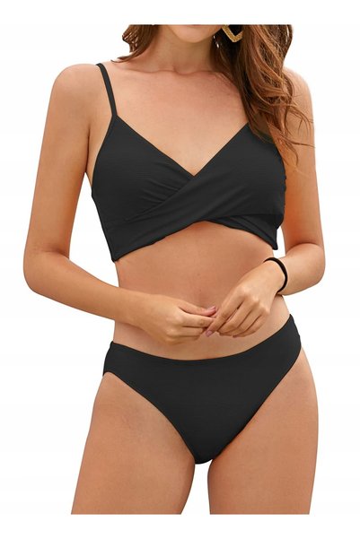 NO BRAND SHEKINI Costum de baie din două piese, set bikini, negru, XL