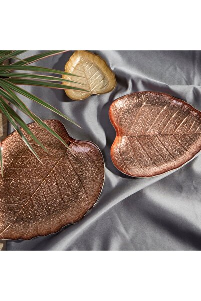 NO BRAND FARFURIE DECORATIVĂ DIN STICLĂ EMMA 28X25X2 CM, CULOARE CUPRU