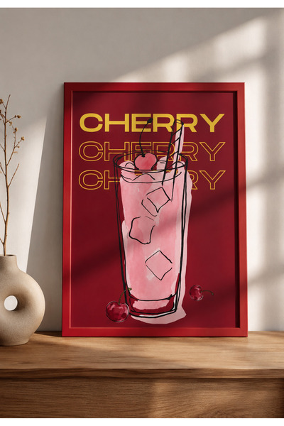 dopamine decor studio Cherry 33x48 cm Renk Seçenekli Çerçeveli Dopamin Poster
