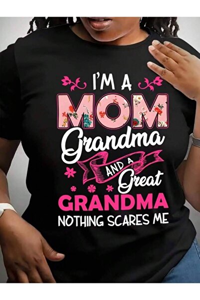 25W تي شيرت نسائي برقبة دائرية وأكمام قصيرة، تي شيرت فضفاض بطباعة حروف MOM Gr...
