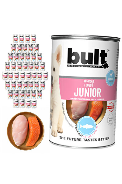 Bult Hrană umedă completă pentru căței Junior, cu Pui și Somon, 48x400g, la c...