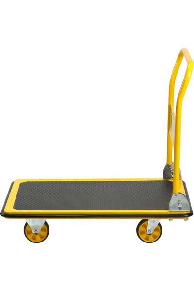 DubaiGallery Large Yellow Industrial Utility Trolley with 4 Swivel Wheels