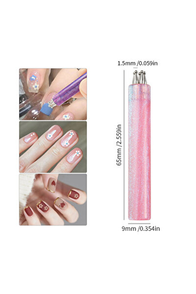 Choice1 62703-1-Pink 1Pc DIY Nail Art 5 Petal Flower Dotting Tool Fine Tip Rh...