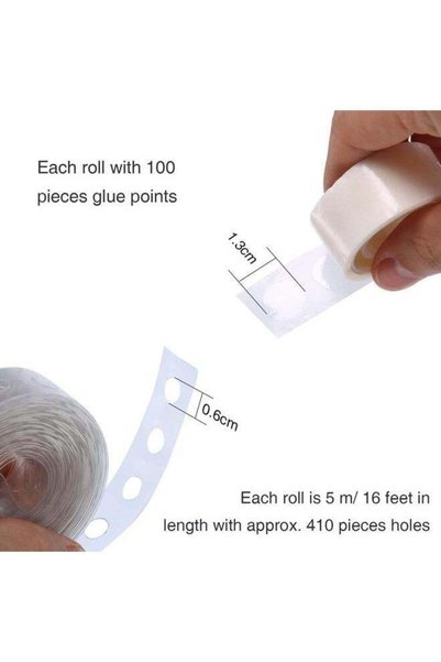 Yongsheng 4- Piece Balloon Arch Garland Decorating Strip Dot Kit For Balloon Decoration， 2 Rolls Balloon Tape Strips with 2 Rolls Balloon Glue Points Stickers