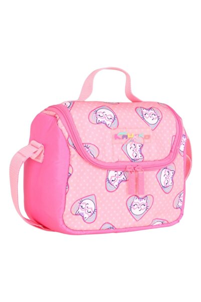 KAUKKO Kids Pink Cat Printed Lunchbox - L7157-1