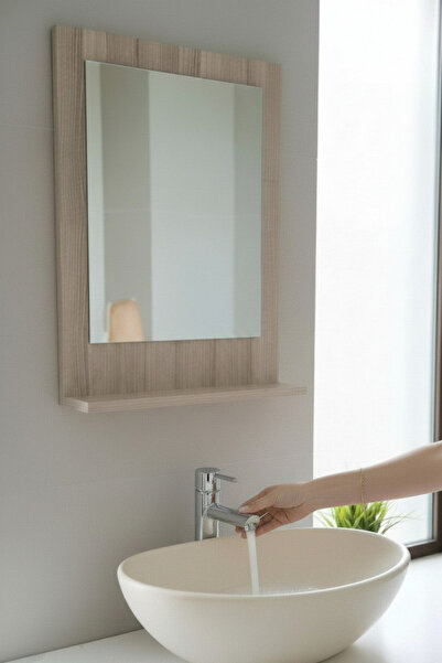 Soyoe Aynalı Banyo Rafı Dikey Ayna Lavabo Aynası Banyo Aynası Raflı 60 x 45 cm