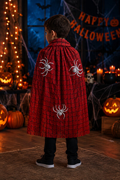 DODOMAR Spider Spiderman Cape 75 cm Children's Halloween Costume Halloween Pa...