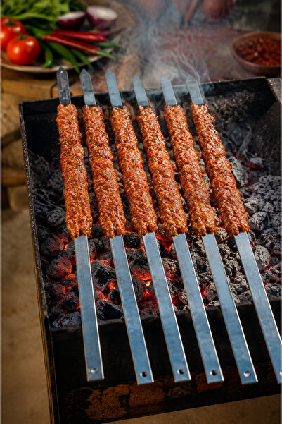 Binbirreyon 6 Adet Adana Kebap Şiş Seti 50cm Silme Şiş Set AF091