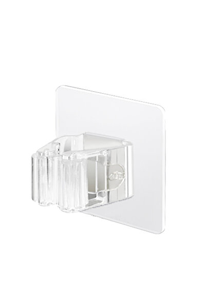 Choice1 Clear 2pcs Perforated Transparent Mop Holder Clip Toilet Broom Storag...