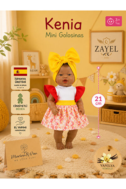 MARINA & PAU Marina&Pau Kenia JR MINI 21 cm Çeşitli Renkli Özel Kıyafetli Oyu...