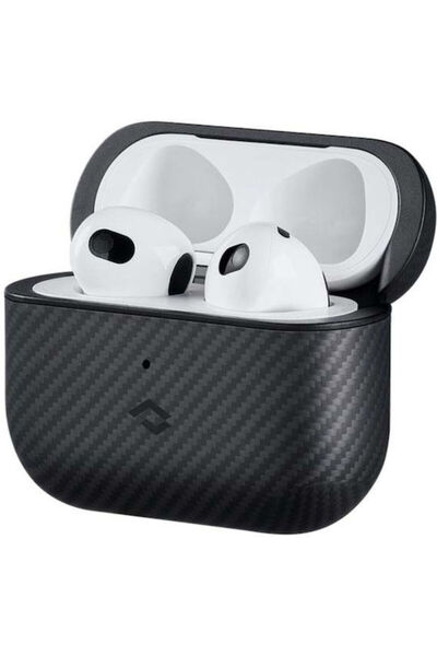 PITAKA Δερμάτινη θήκη σε μαύρο χρώμα για Apple AirPods 1 / AirPods 2