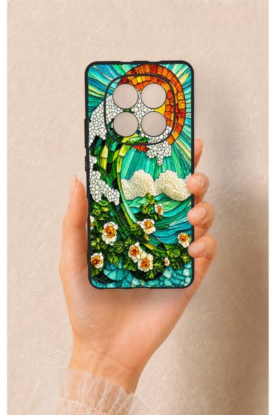 Vip Case حافظة سيليكون متوافقة مع هاتف REDMI NOTE 15 4G بنمط موزاييك موجة المحيط