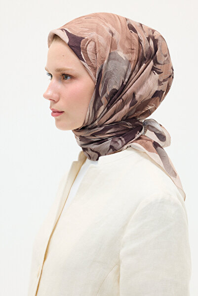 cs camellia scarf Κασκόλ Aria Kraş - Καφέ