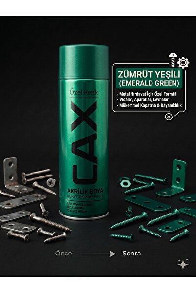 caxcolors CAX Akrilik Sprey Boya 400ml - Metal Hırdavat Vida Bağlantı Aparatı...