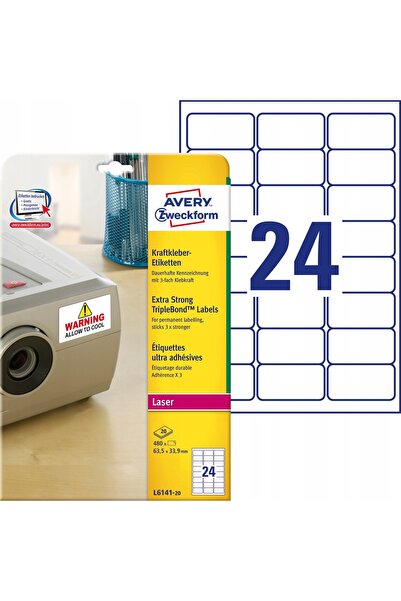 NO BRAND Etichete autoadezive A4 AVERY [20] 63.5/33.9 TRIPLEBOND