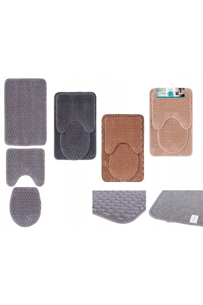 NO BRAND Covoraș de baie WC, set 3 piese, Andora Bronz