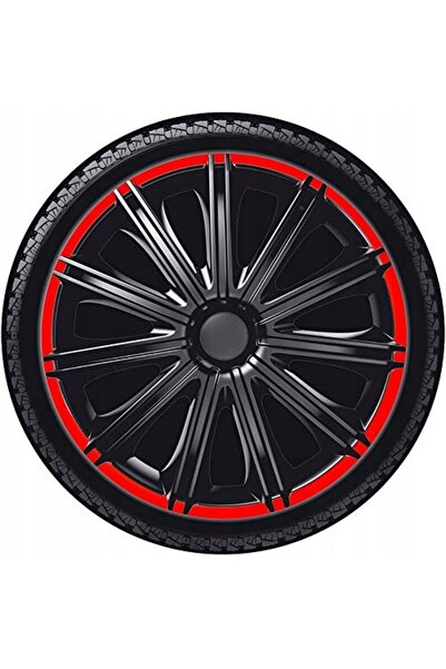 NO BRAND Capace de roată AutoStyle Nero 14 inch ABS negru/roșu