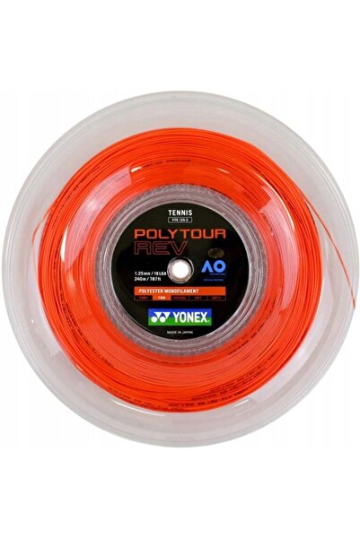 YONEX Coardă de tenis Poly Tour Rev portocalie, bobină de 1.25 inch, 200m